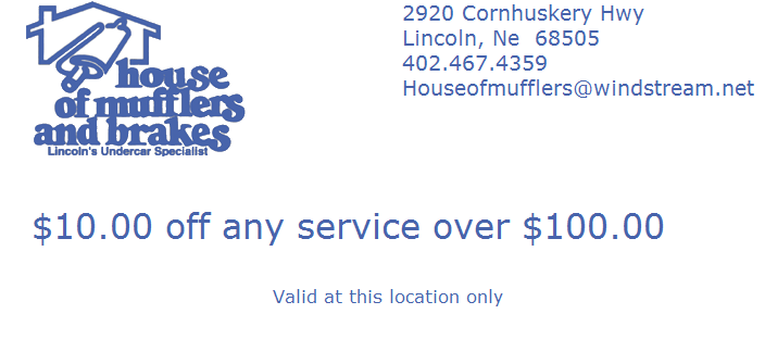 House of Muffers and Brakes Lincoln - Coupon
